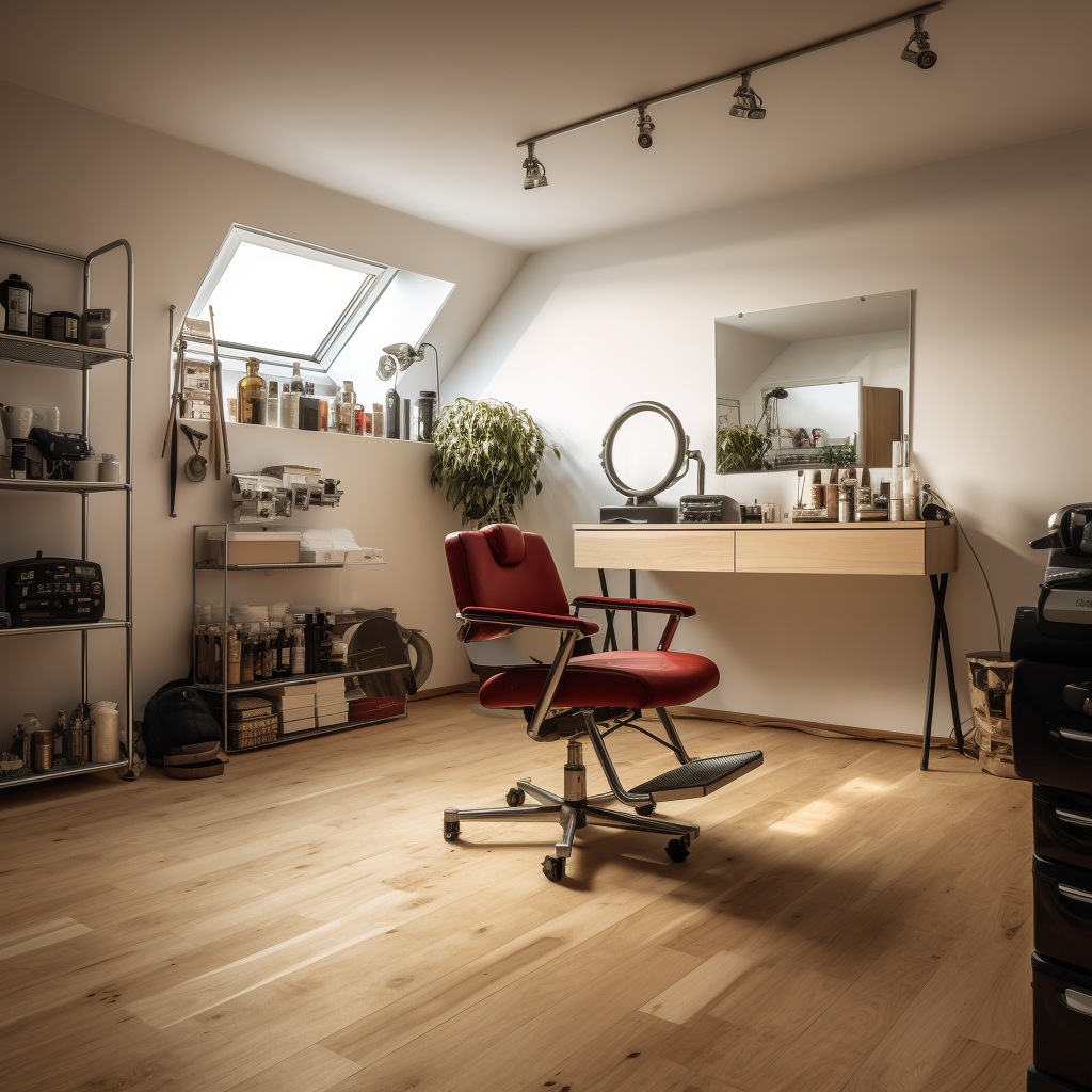 Hyperrealistic Garage Barber Shop Studio