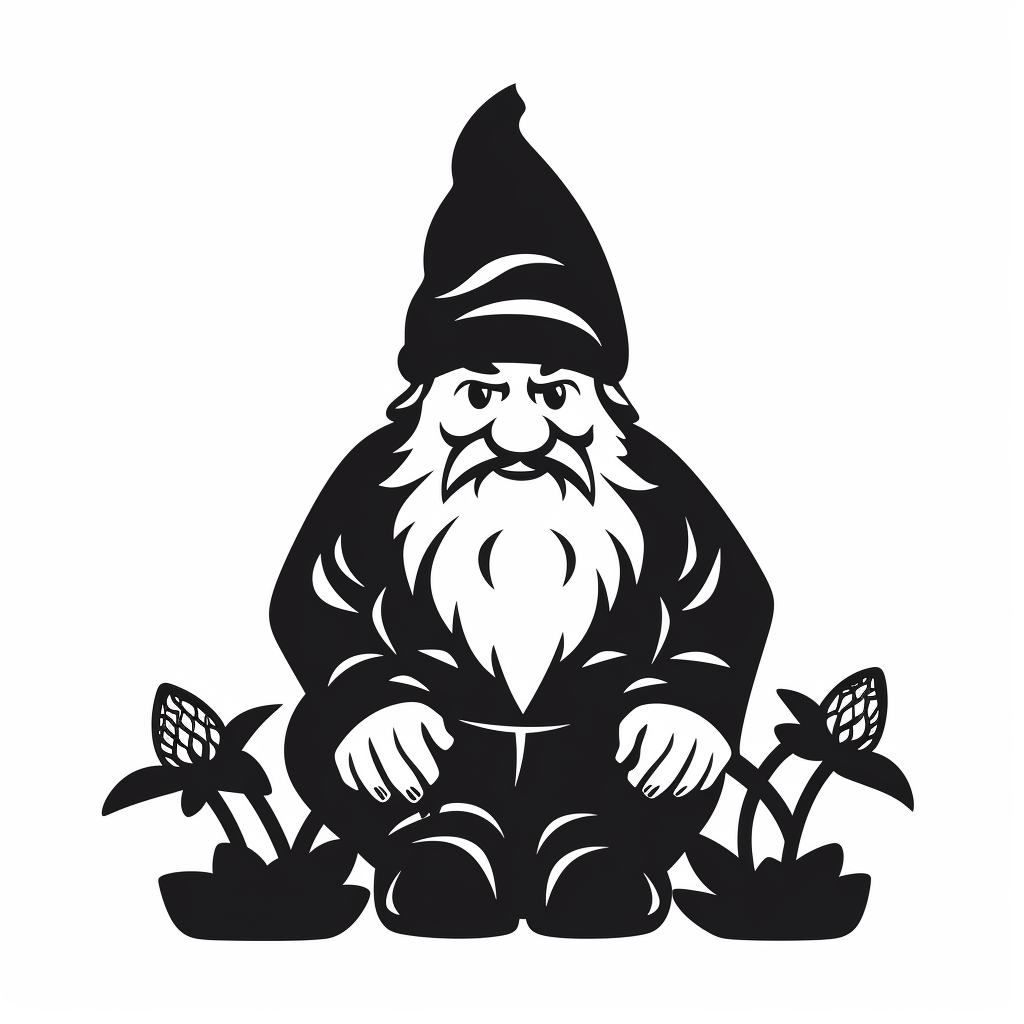 Simple garden gnome cartoon silhouette