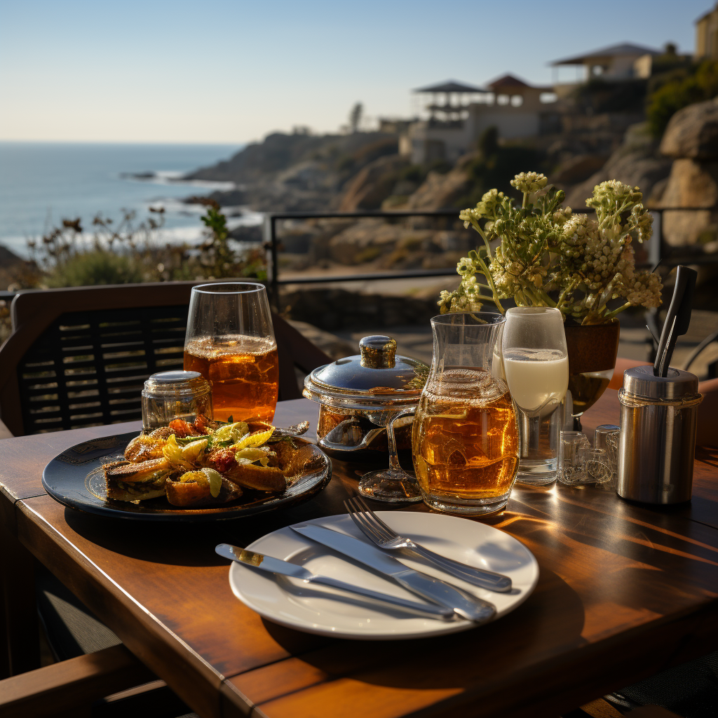 Table set for dinner with water glasses