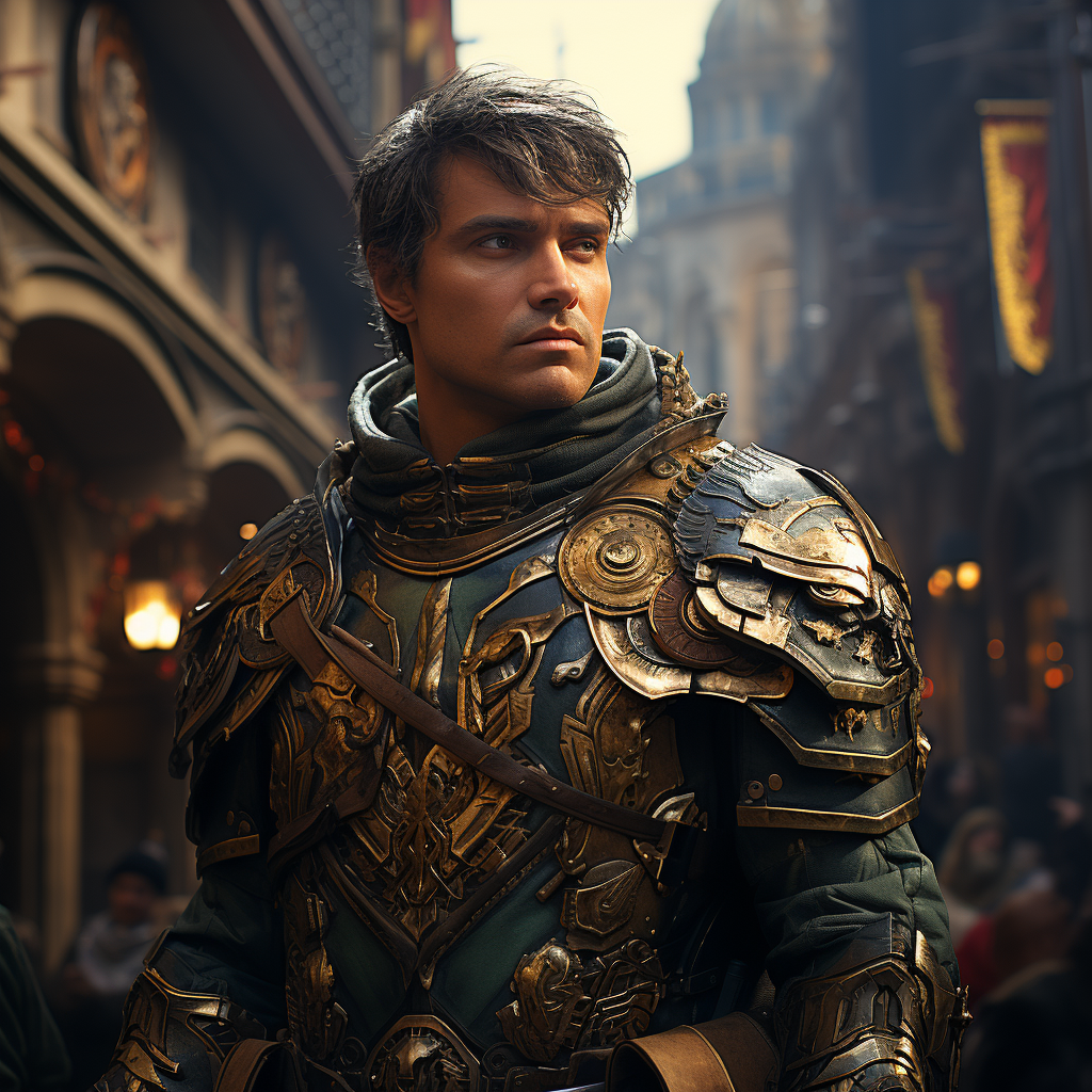 Garen in Paris wearing French armor