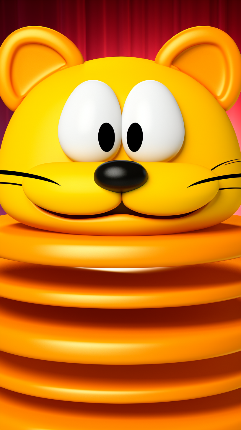 Garfield enjoying a plate of lasagna