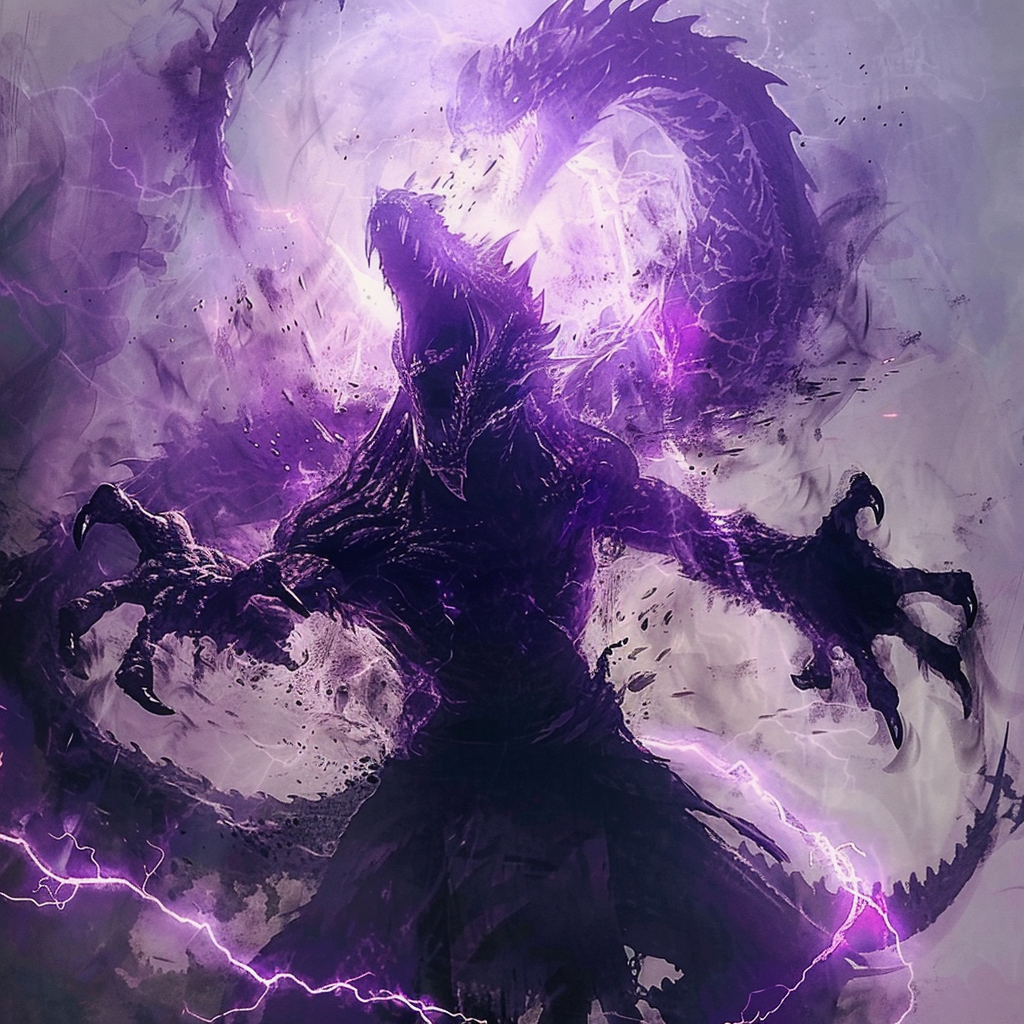 Evil powerful black dragon