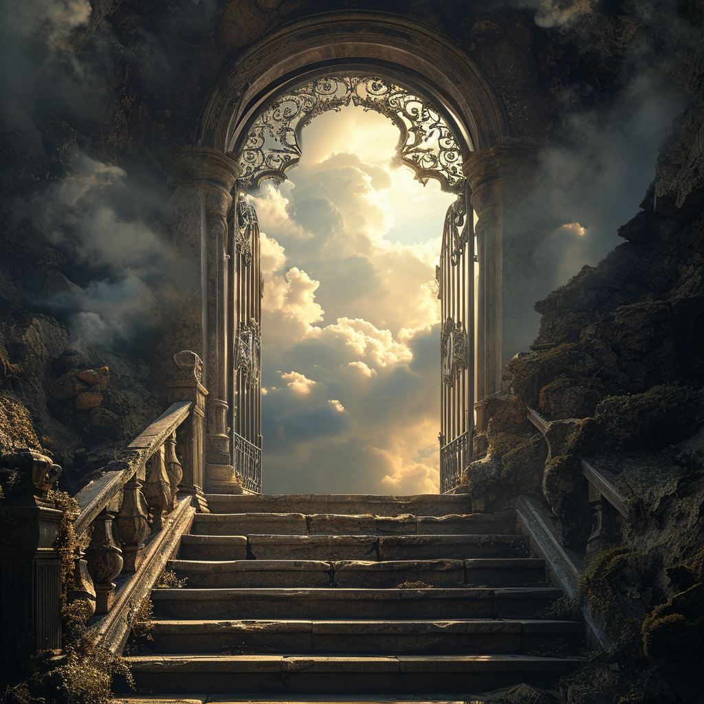 Beautiful gates to heavenly realm