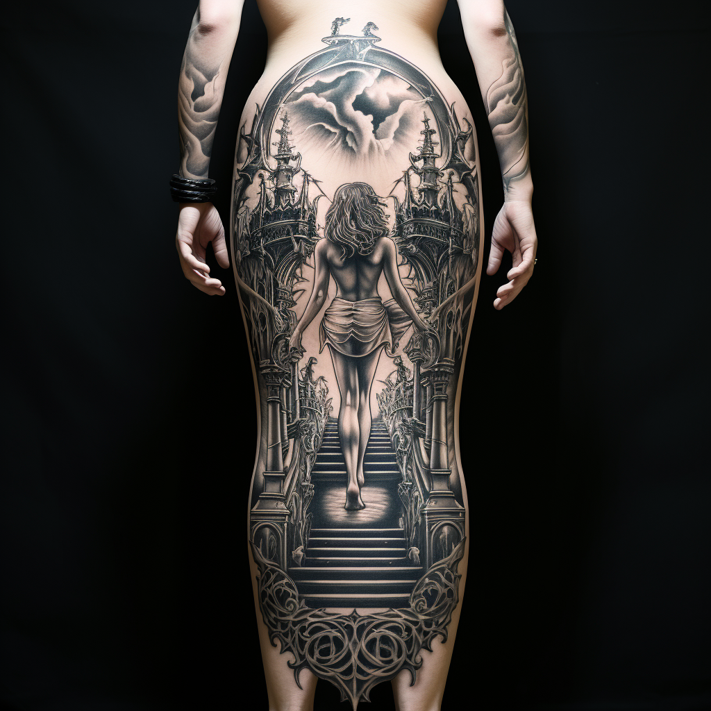 Neo Traditional Tattoo: Gates of Hell