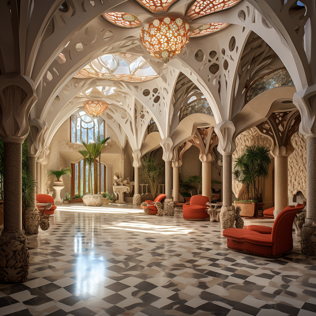 Gaudi Style Hotel Lobby Image