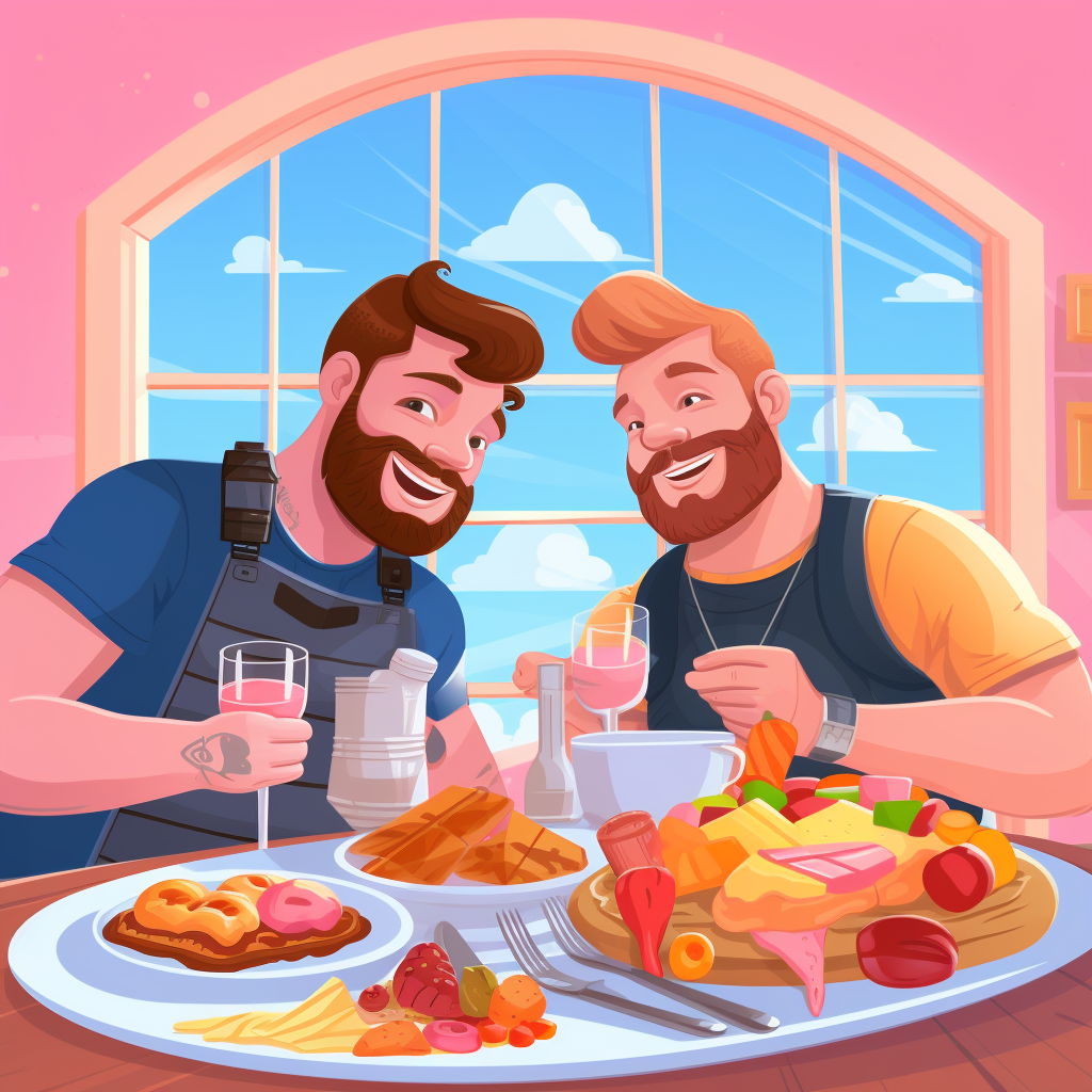 Gay Brunch Clipart Cartoon Style