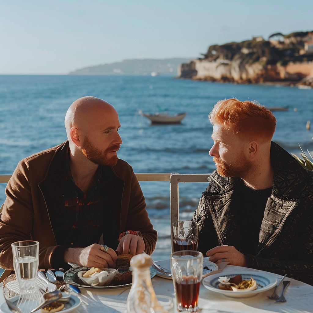 French American Lunch Conversation Image