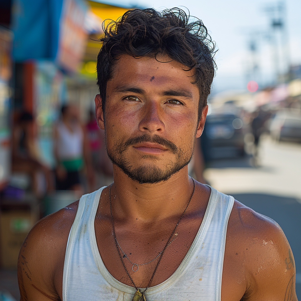 Gay Latino Man Street Walk