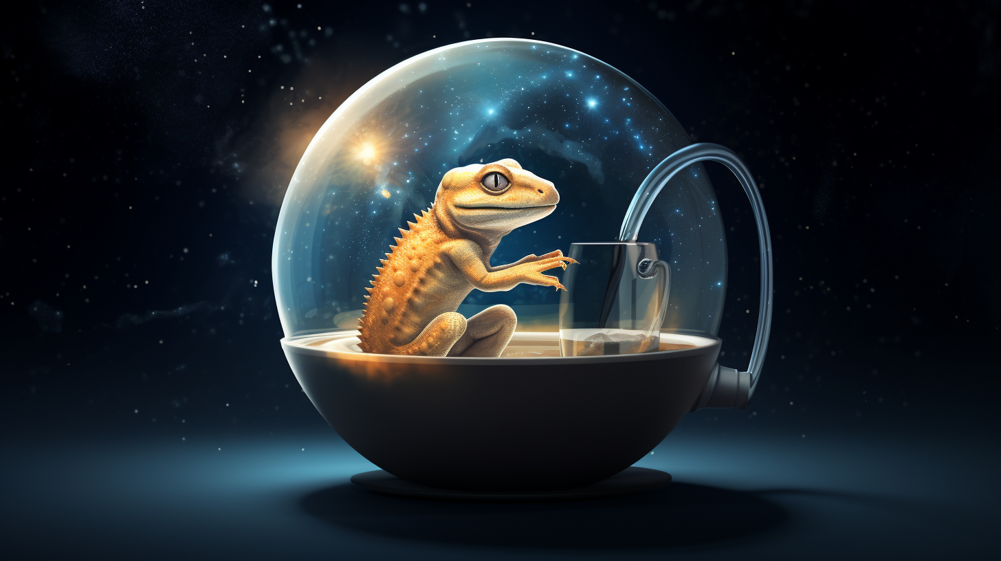 Caffeinated gecko in space