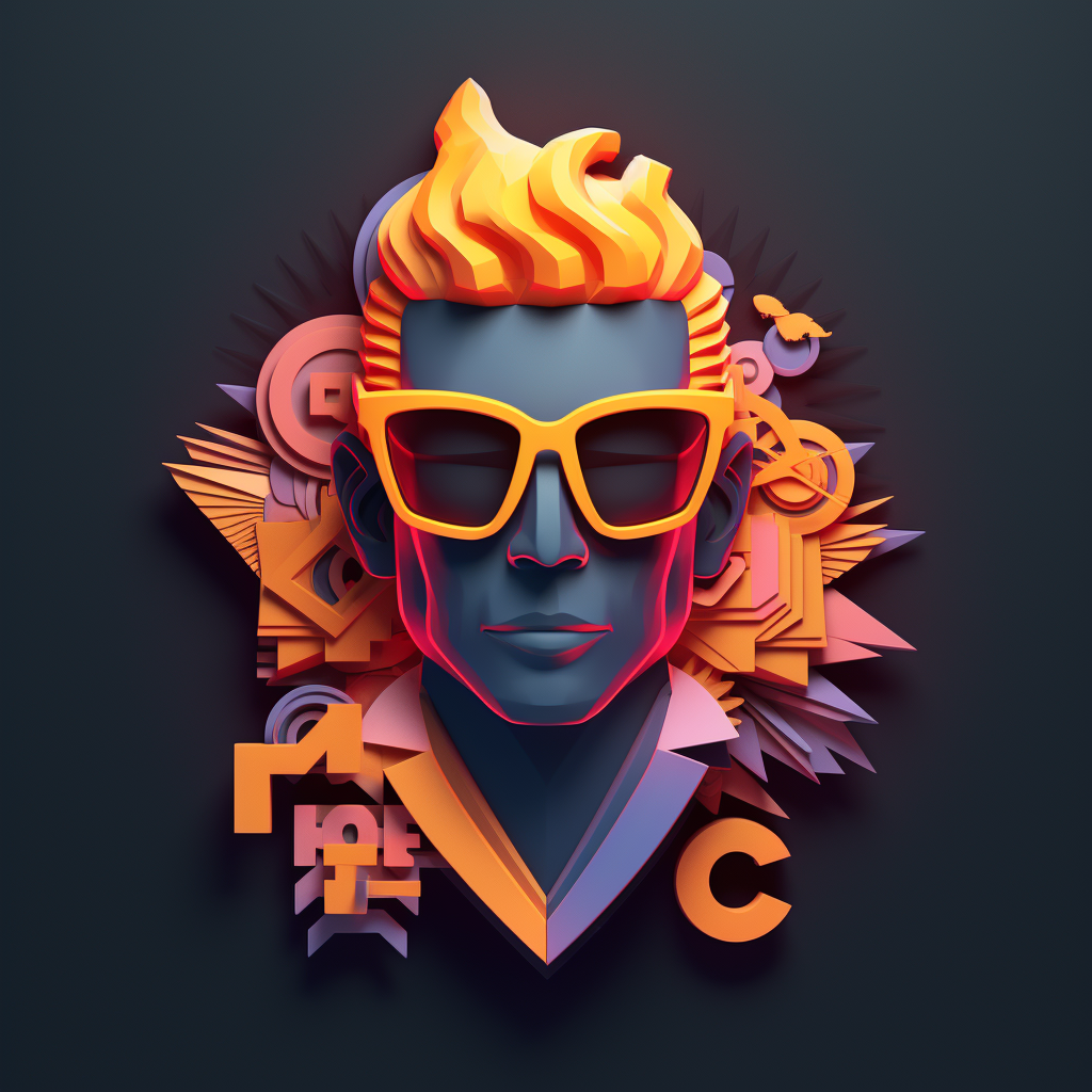 Geeky Fashion Brand 3D Vector Logo