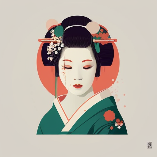 Geisha face collection icon