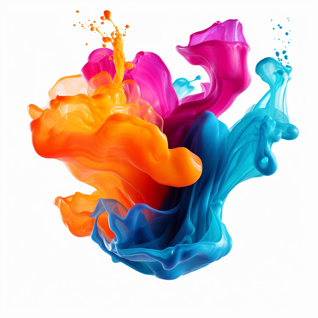 Colorful Gel Liquid Splash on White Background