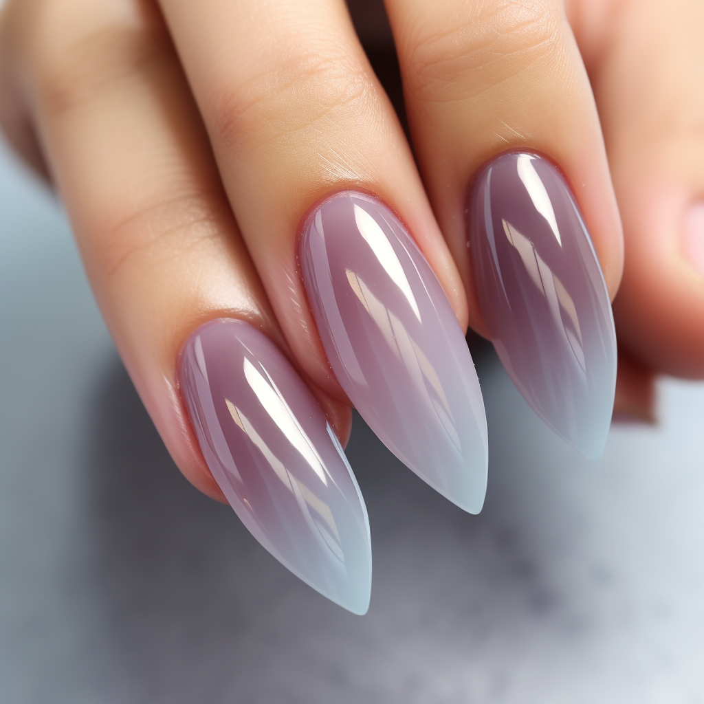 Gel nail with modern almond shape