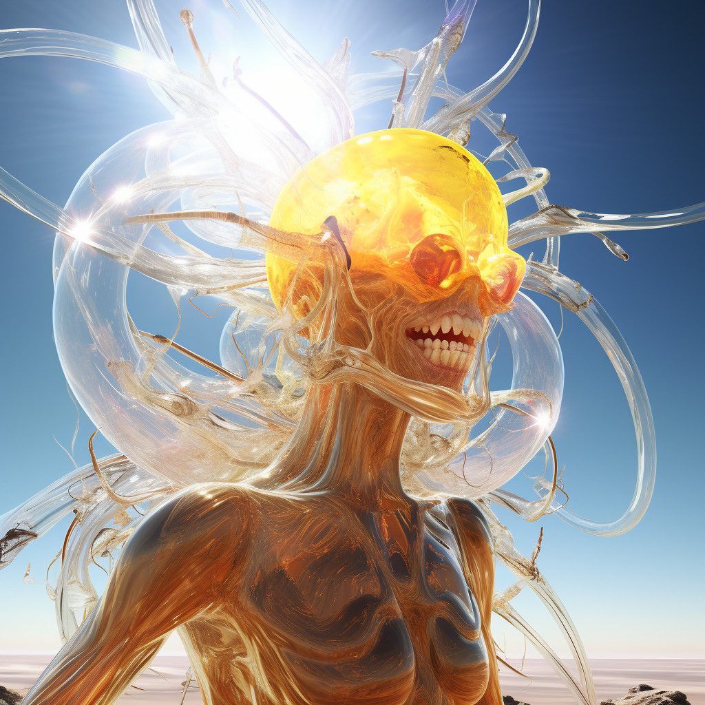 Gelatinous Alien Cyborg Eating Sun