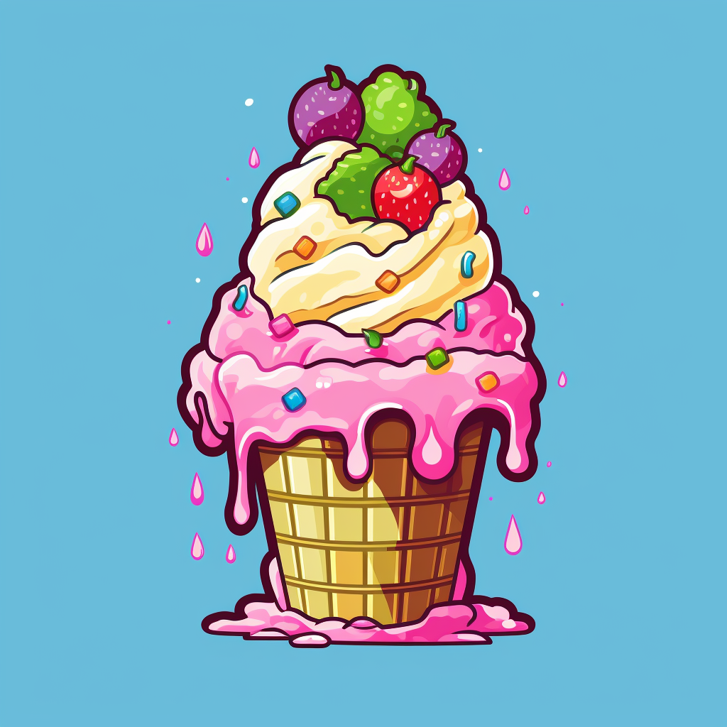 Scrumptious gelato in pixel art style