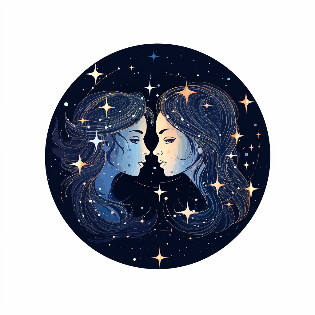 Gemini Zodiac Sign Icon Stars Constellations