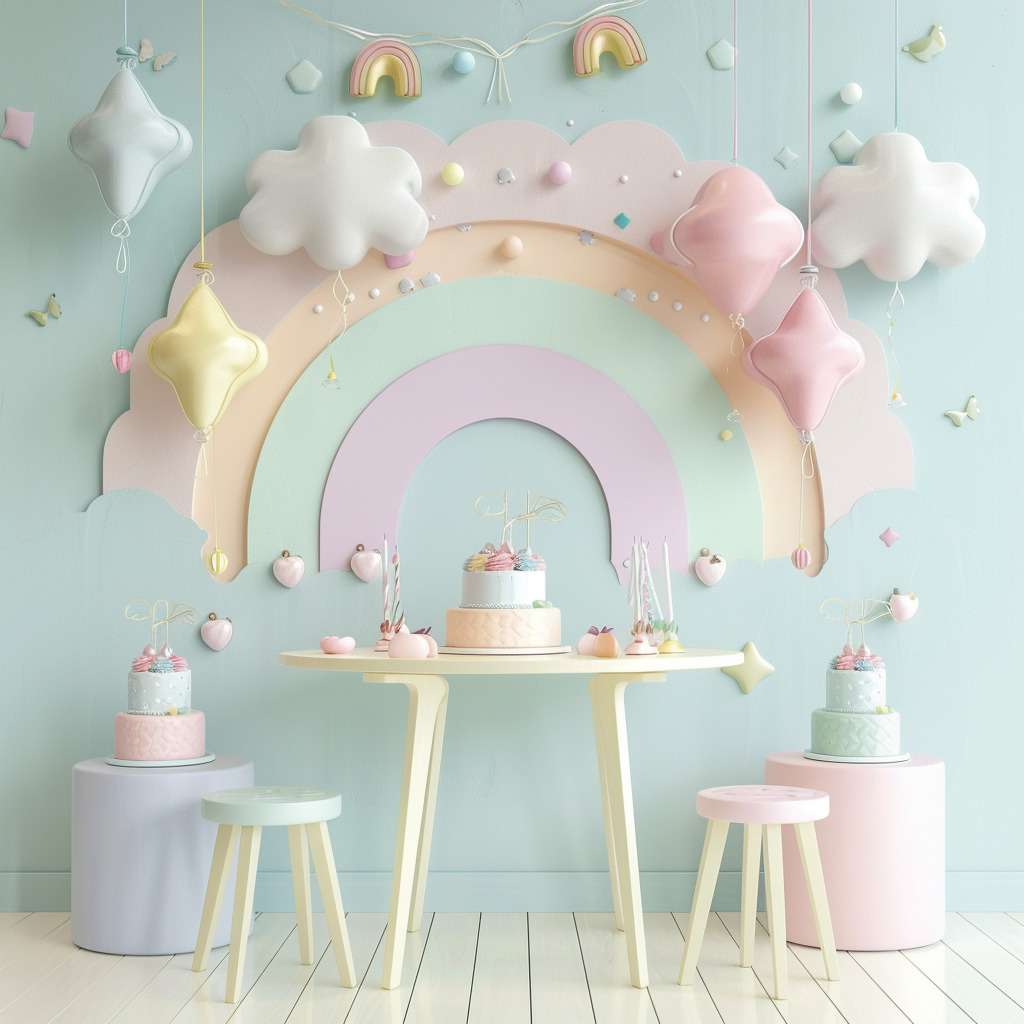 Gender Neutral Birthday Party Wall Mockup