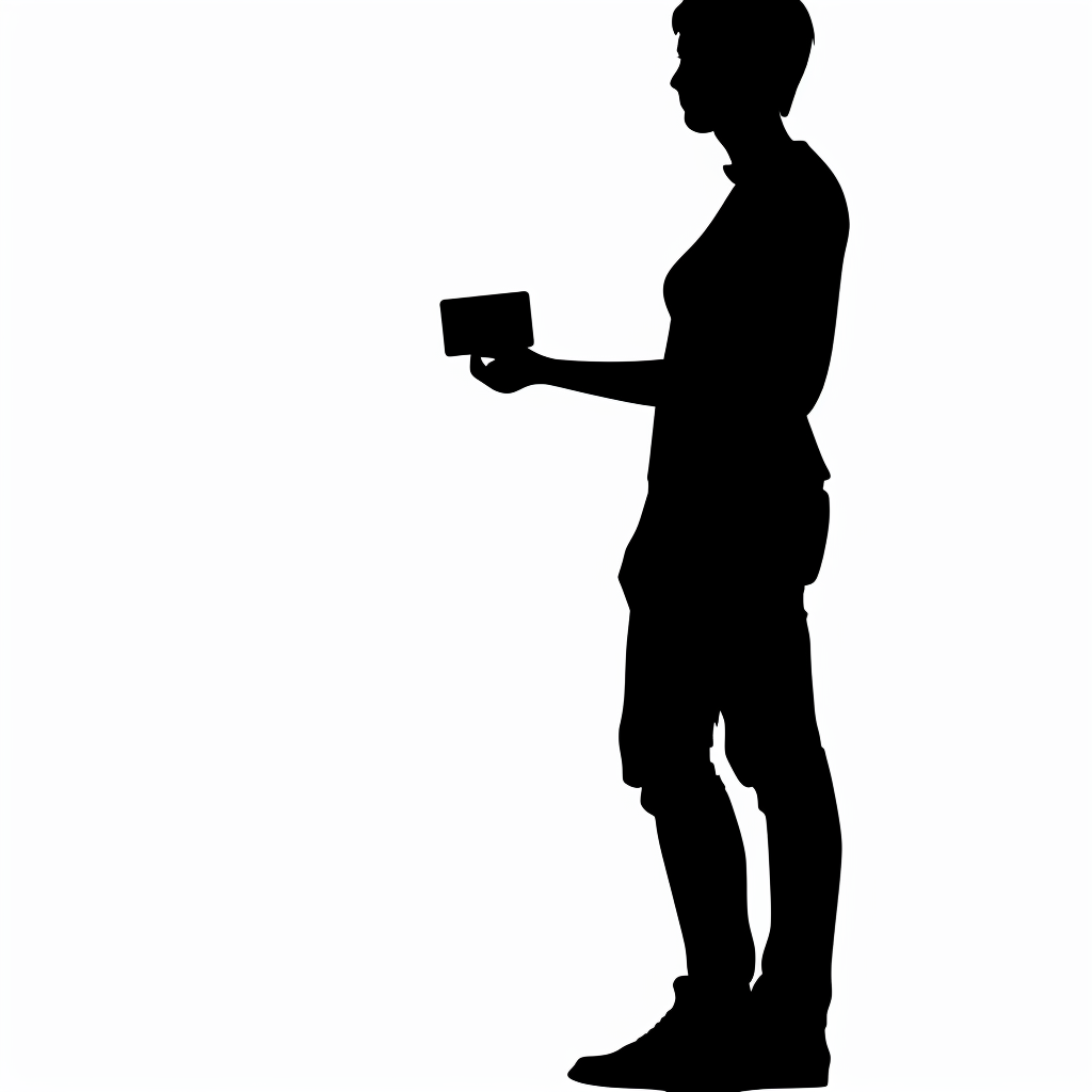 Cartoon silhouette person credit card