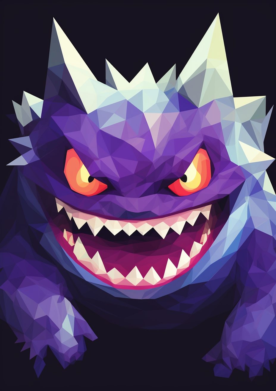 Gengar in Psychotic Cubism Style