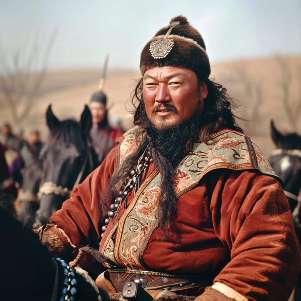 Genghis Khan famous happy portrait