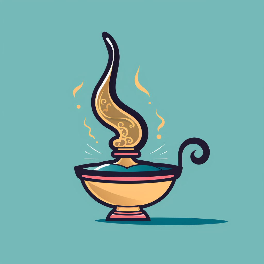 Genie lamp vector flat