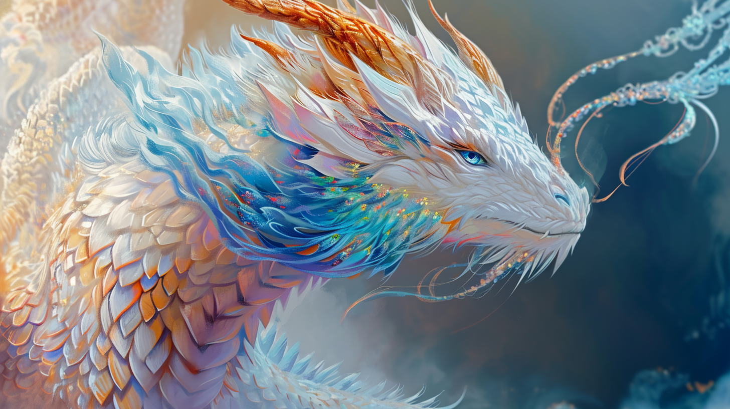 Gentle Dragon with Rainbow Scales