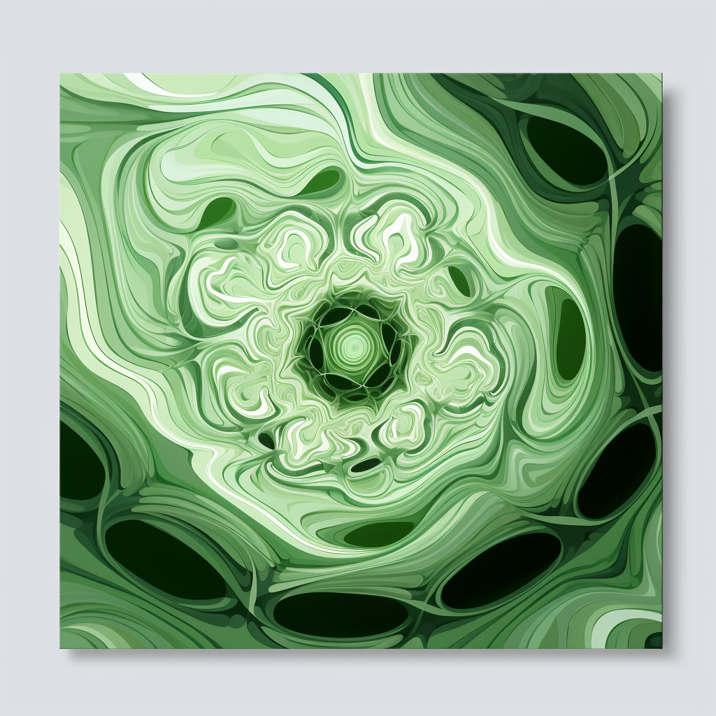 Abstract green cymatic pattern