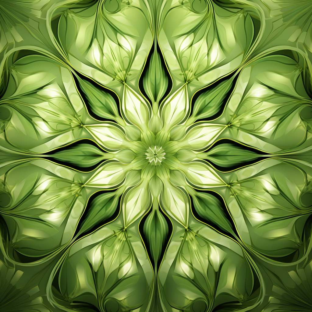 Abstract green cymatic pattern