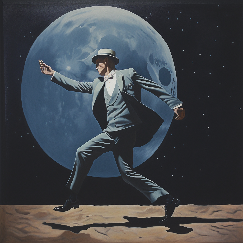 Gentleman dancing in moonlight