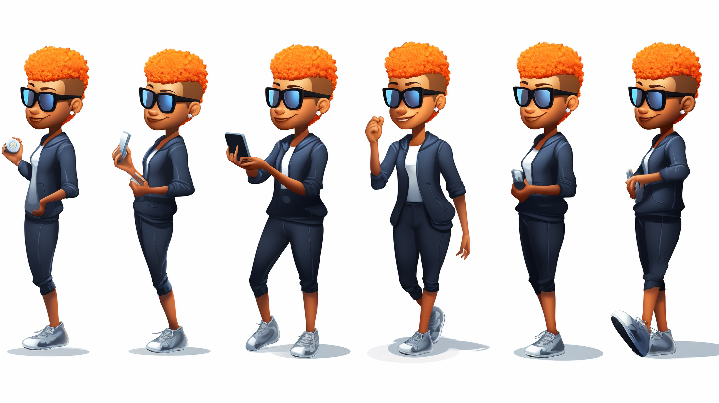 Gen Z Black Woman with Short Orange Hair