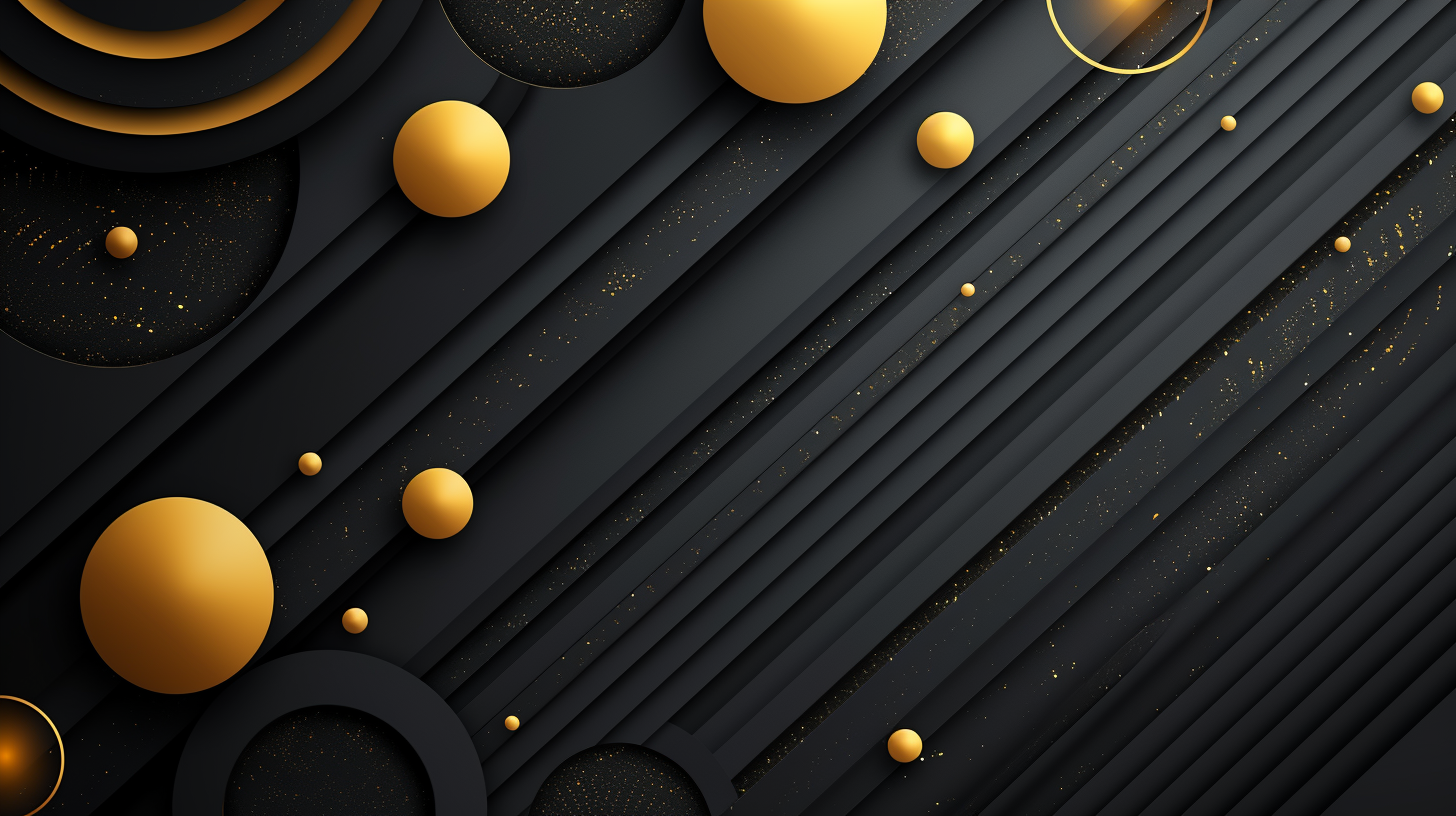 Geometric black gold shapes background