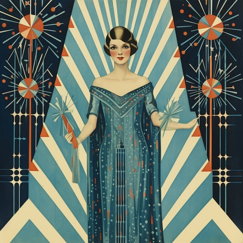 Art Deco Christmas and New Year Card