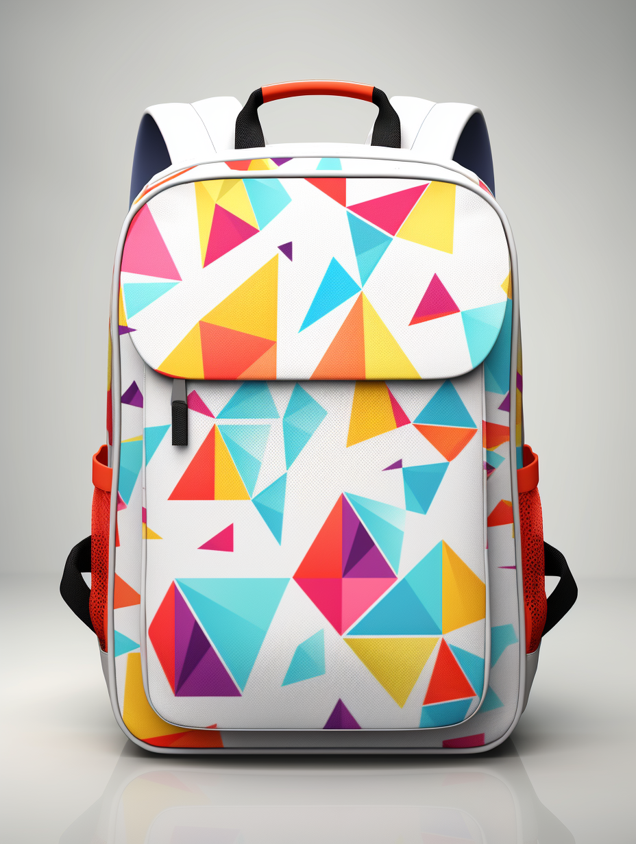 Stylish geometric backpack in bright colors