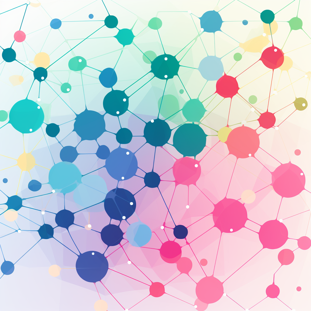 Colorful interconnected data points map