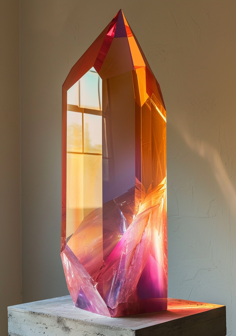 Geometric epoxy perspex sculpture