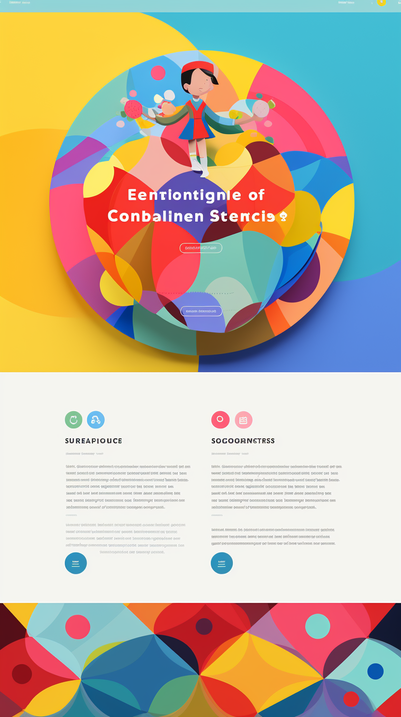 Geometric happy flat design for webpage