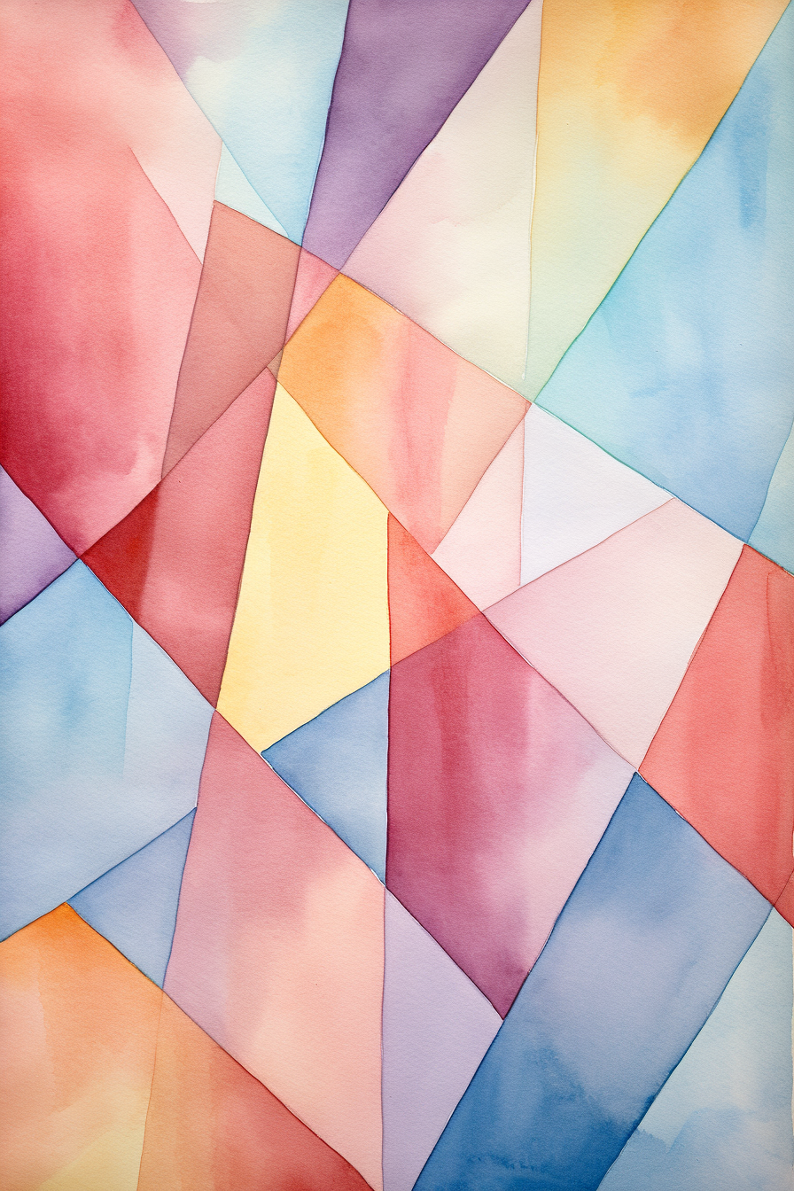 Geometric harmony watercolor abstract