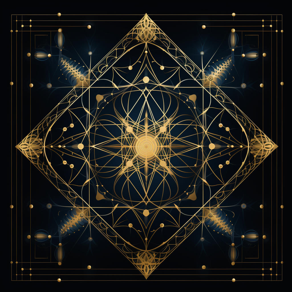 Geometric Kabbalah on Black Background