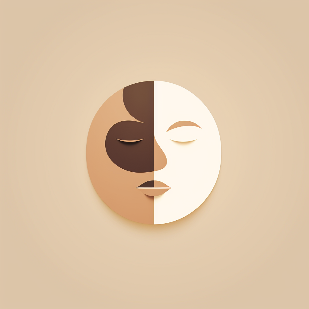 Flat geometric logo for skincare beauty