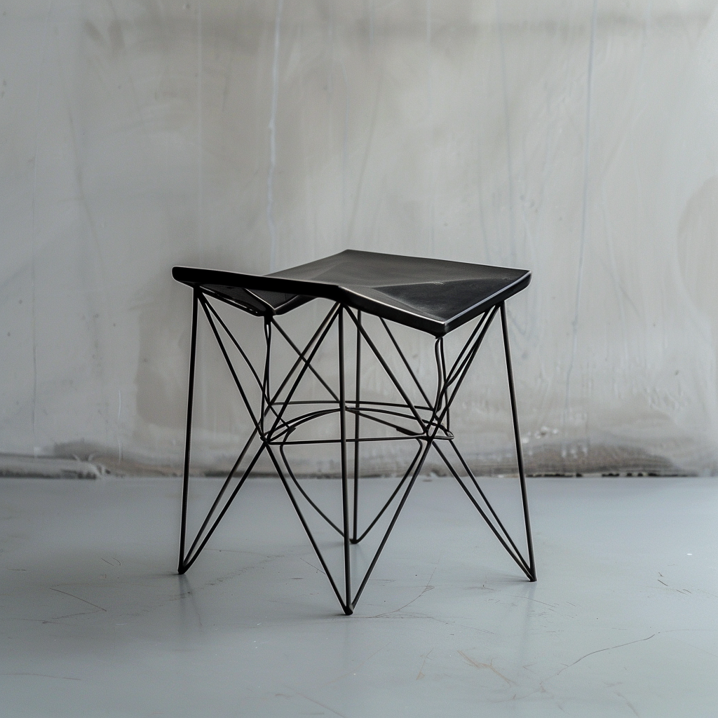 Minimalistic geometric wire stool