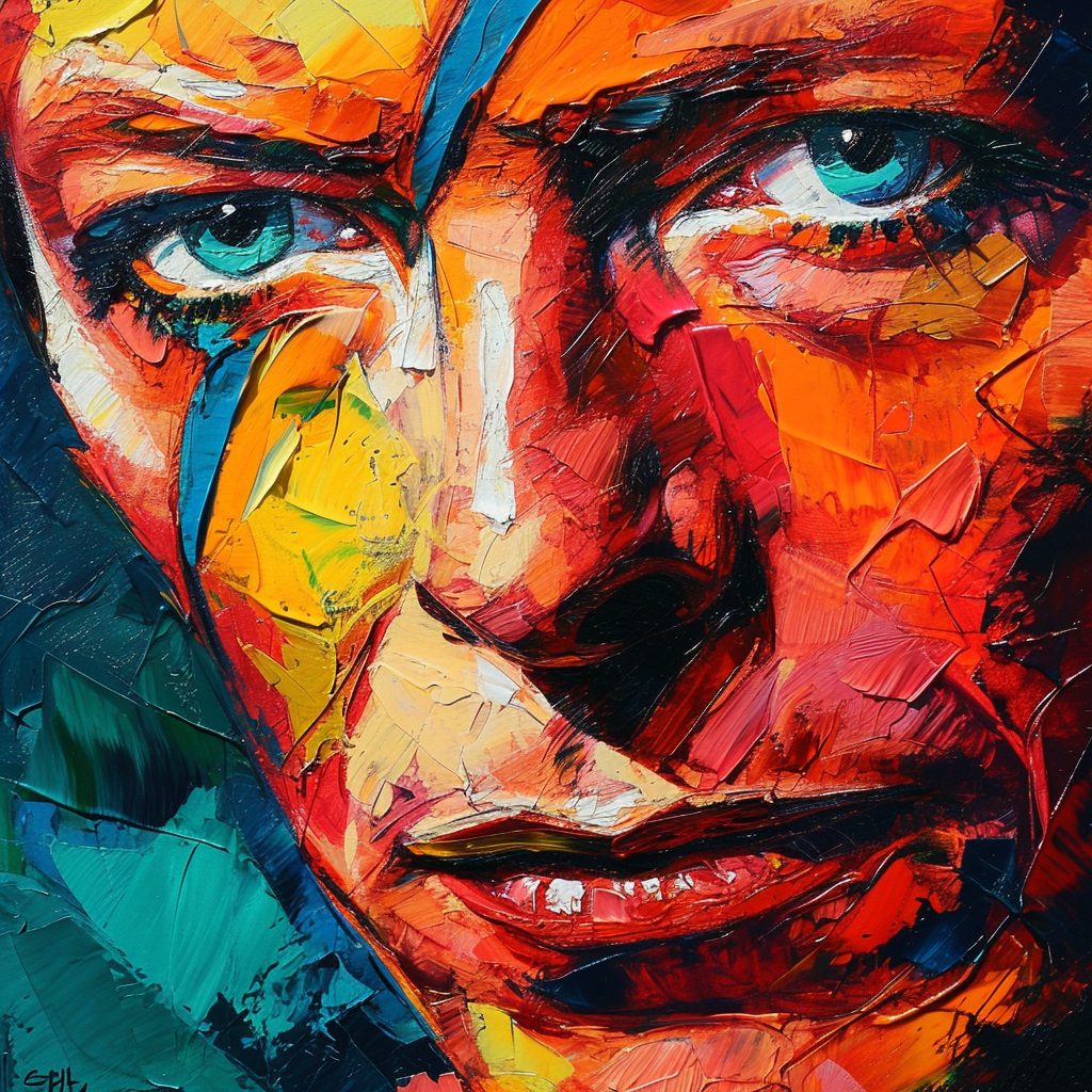 Geometric Painting of David Bowie