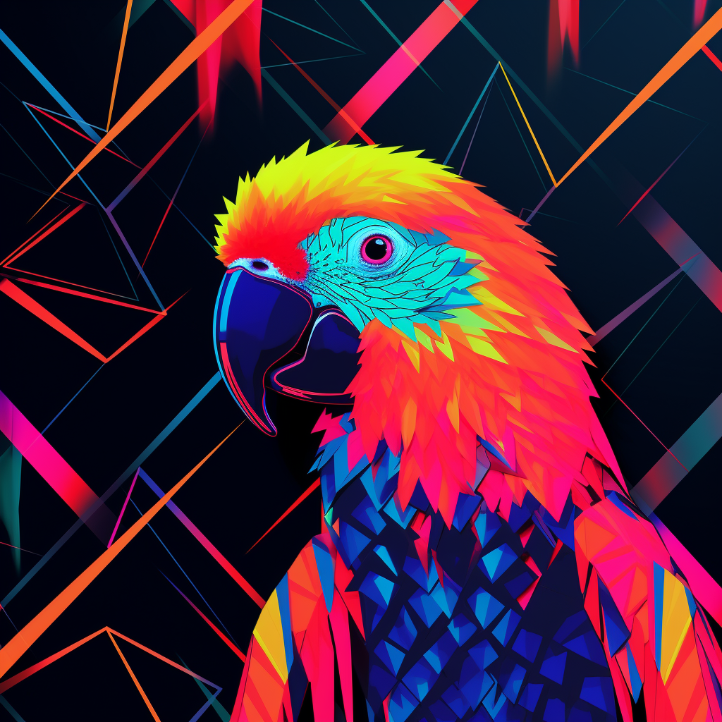 Colorful geometric parrot pattern design