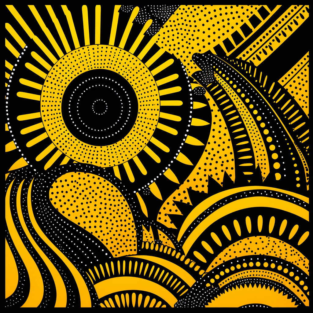 Black and Yellow Geometric Pattern Cartoon