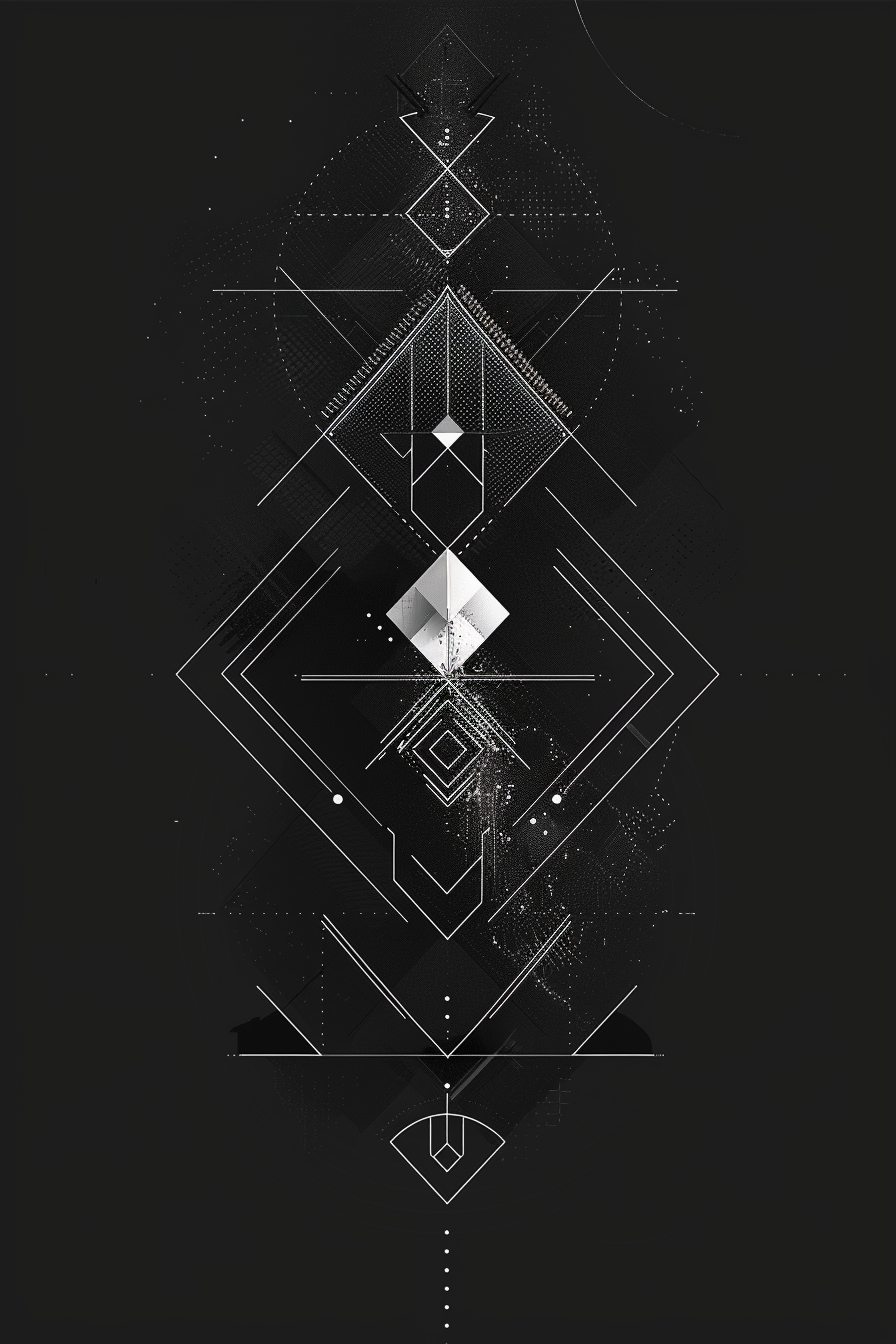 Abstract geometric pattern on dark backdrop