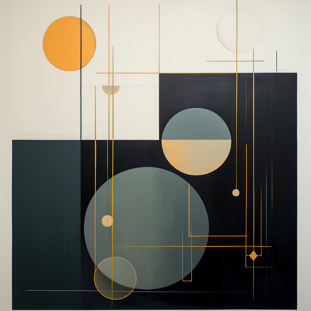 Minimalist Scandinavian Mid-Century Geometric Paintings