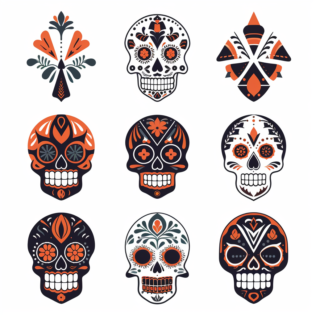 Geometric shape set for El Día de los Muertos