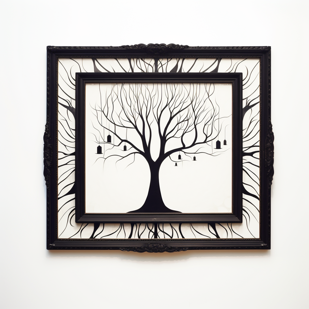 Geometric tree roots frame family reunion passion