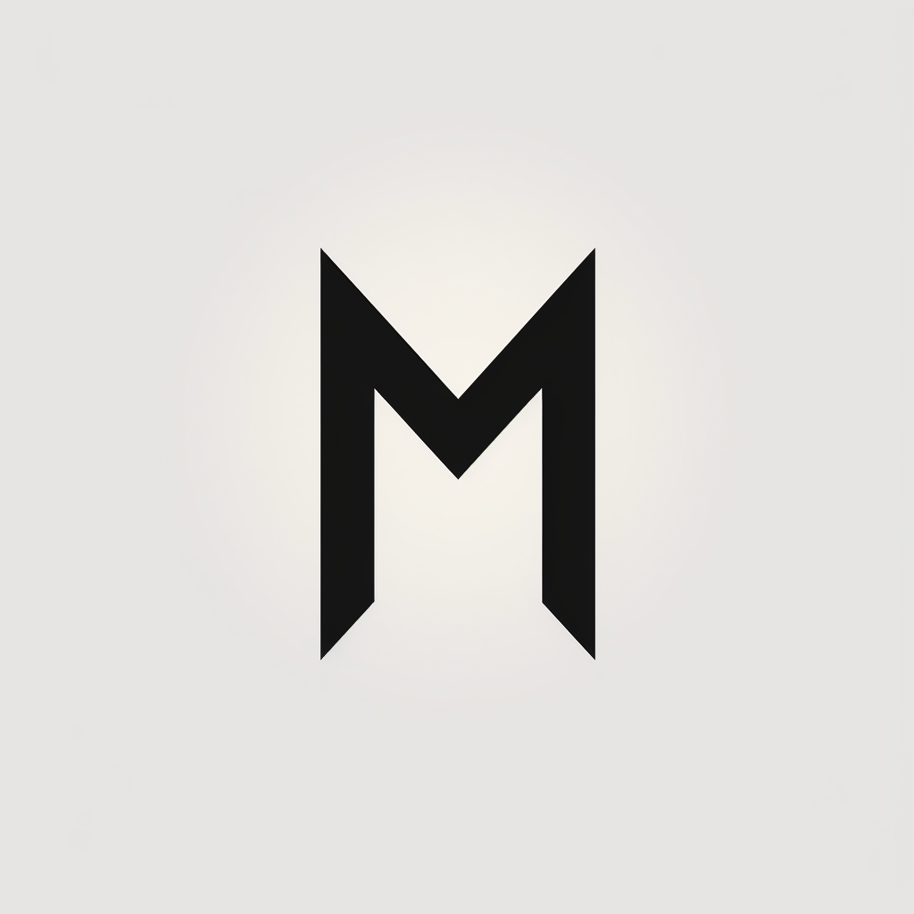 Minimalistic geometric letter M logo