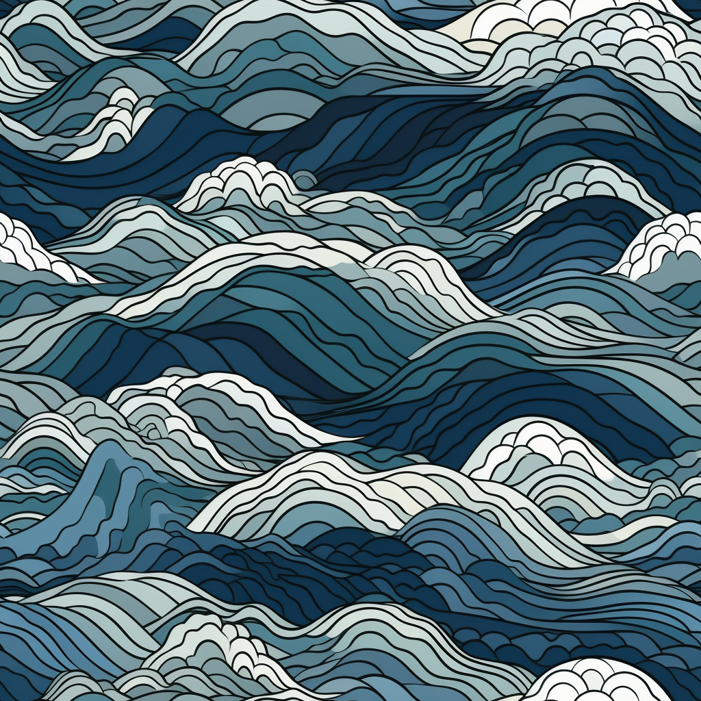 Geometric ocean waves in Escher style