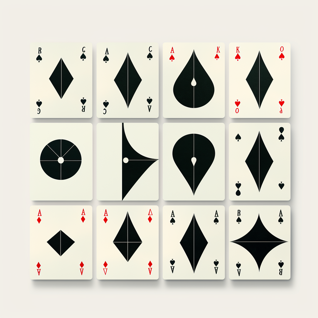 Geometrical playing card figures